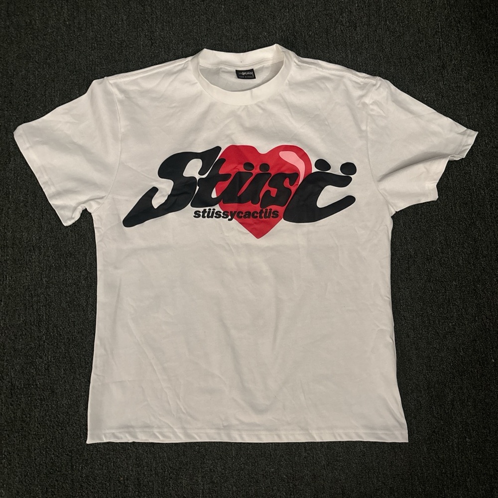 White and Red Graphic T-Shirt